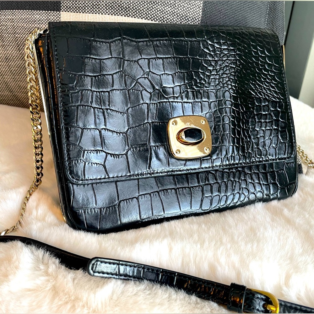 Guess by Marciano Framed Crocodile-Embossed Cross-Body. Genuine Leather
